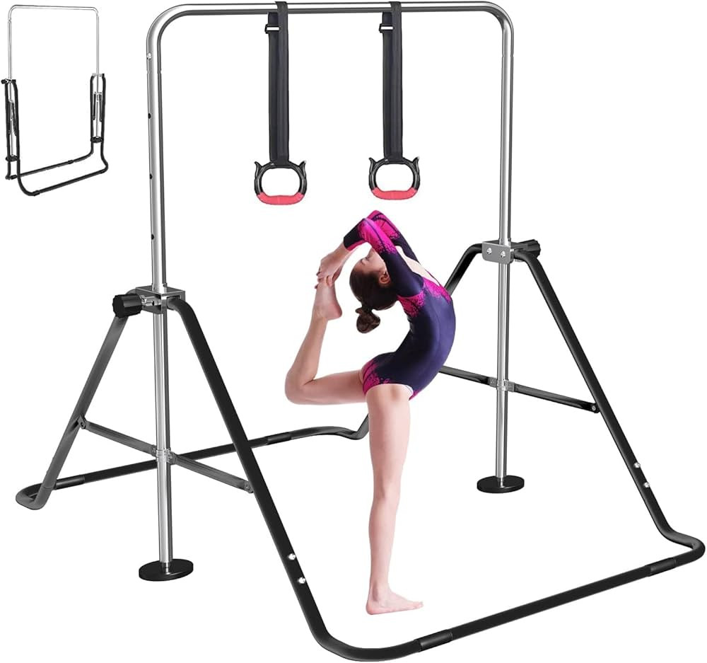 FBSPORT Gymnastics Bar for Kids with Rings，Adjustable Height Gymnastic Horizontal Bars,Junior T... | Amazon (US)