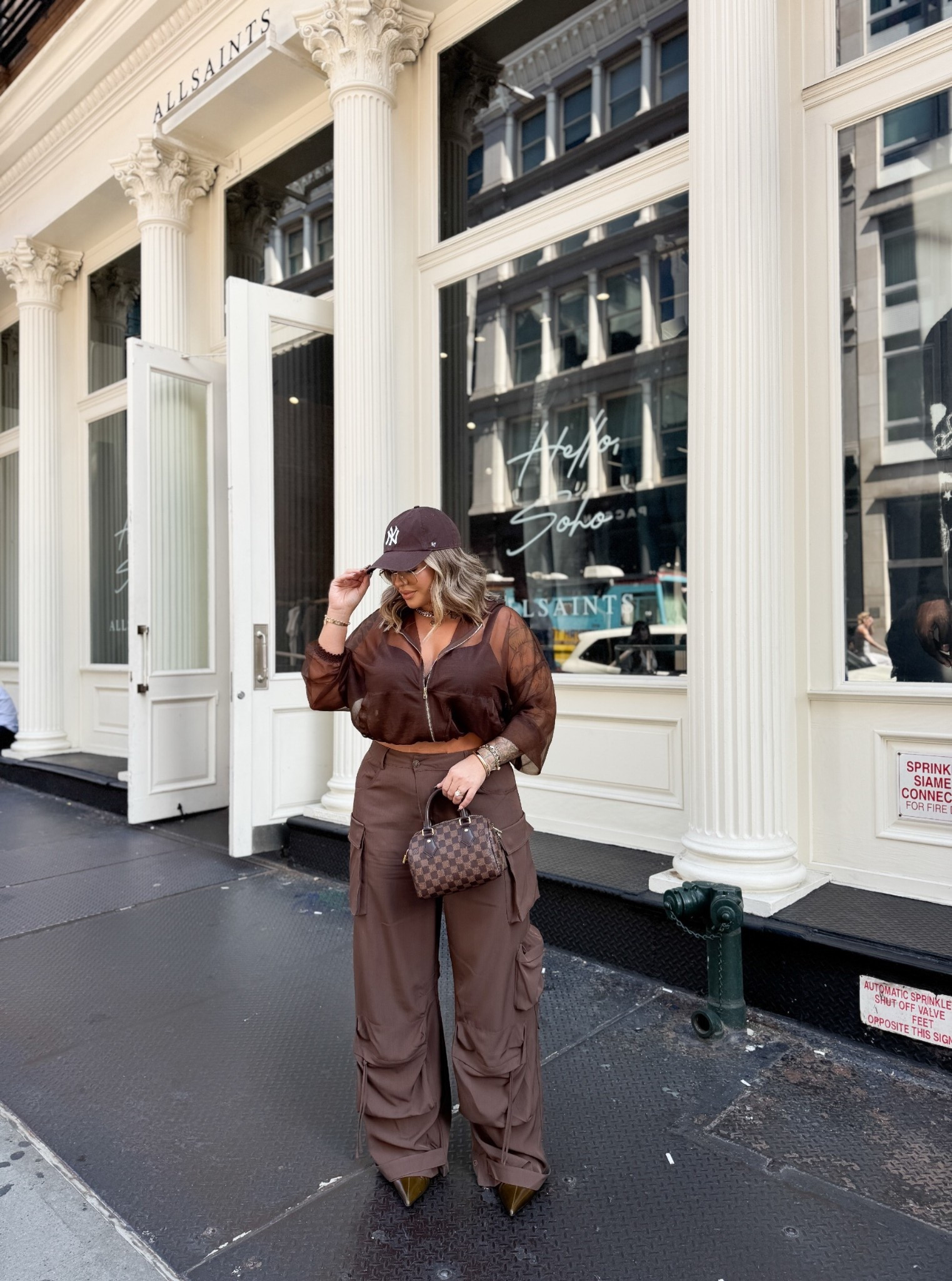 Jacket XL 
Pants XL the waist was huge could have def done a size L . 
Bra xl I’m a 38d 
Boots size 11 size up in boots 


#LTKStyleTip #LTKMidsize #LTKNYFW