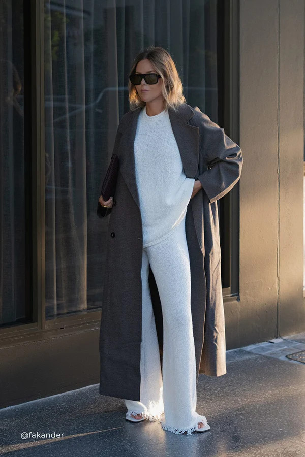 SUE OFF WHITE FRINGE KNIT PANT | DISSH