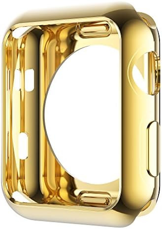 Leotop Compatible with Apple Watch Case 44mm 40mm, Soft Flexible TPU Plated Protector Bumper Shiny C | Amazon (US)