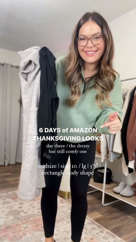 Thanksgiving outfit idea, midsize outfit inspo, sweater vest, sweater dress, turtleneck bodysuit, mock neck bodysuit, tall Chelsea boots. I sized up in bodysuit and true to size large in tights and vest

#LTKstyletip #LTKSeasonal #LTKfindsunder50