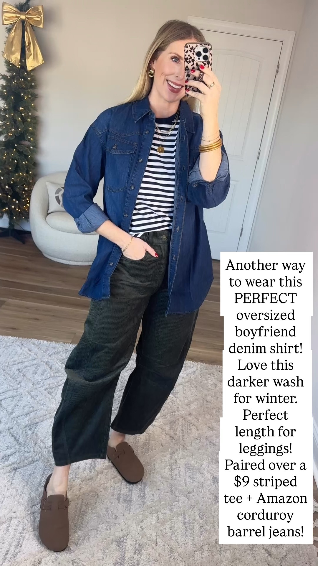Walmart try on, Walmart outfit, Walmart fashion, denim shirt, striped tee, Amazon corduroy barrel jeans 

#LTKFindsUnder50 #LTKootd