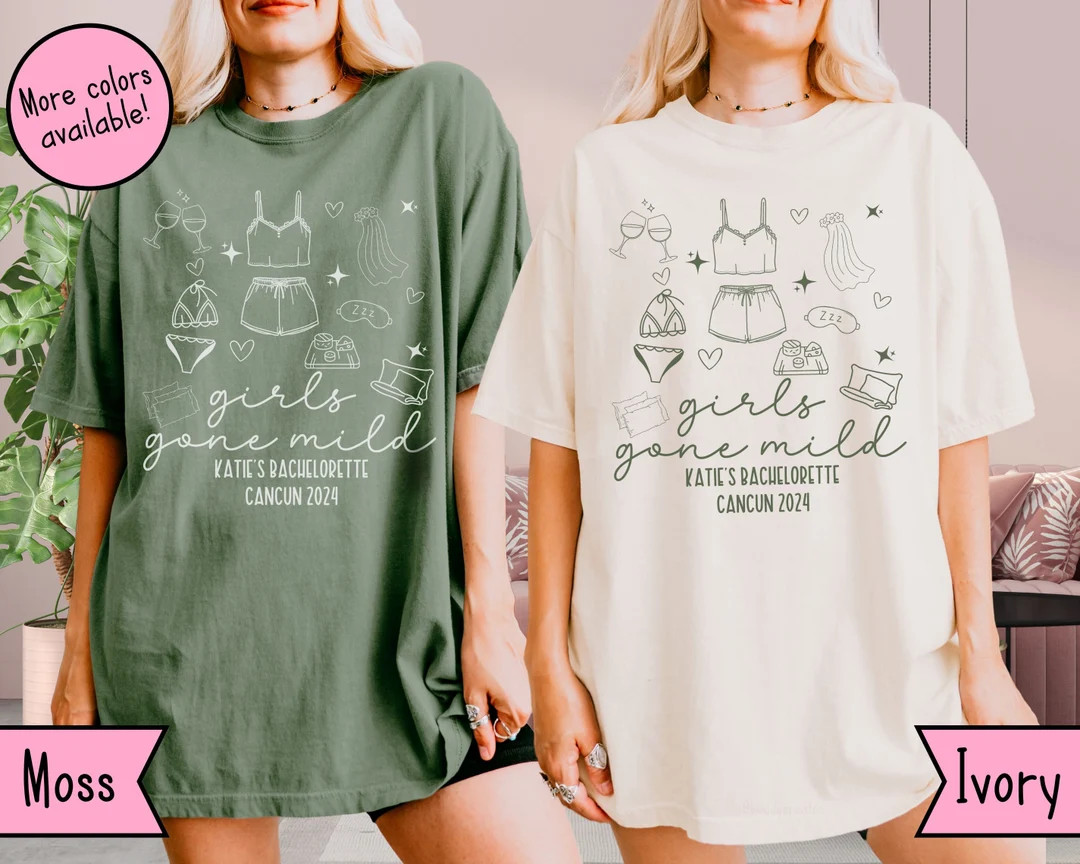 Custom Girls Gone Mild Shirts, Girls Gone Mild Bachelorette Tshirts, Pjs and Prosecco Tees, Match... | Etsy (US)
