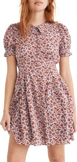 Piccola Floral Collared Puff Sleeve Minidress | Nordstrom