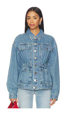 Rag & Bone Amy Cinched Denim Trucker Jacket in Ithica from Revolve.com | Revolve Clothing (Global)