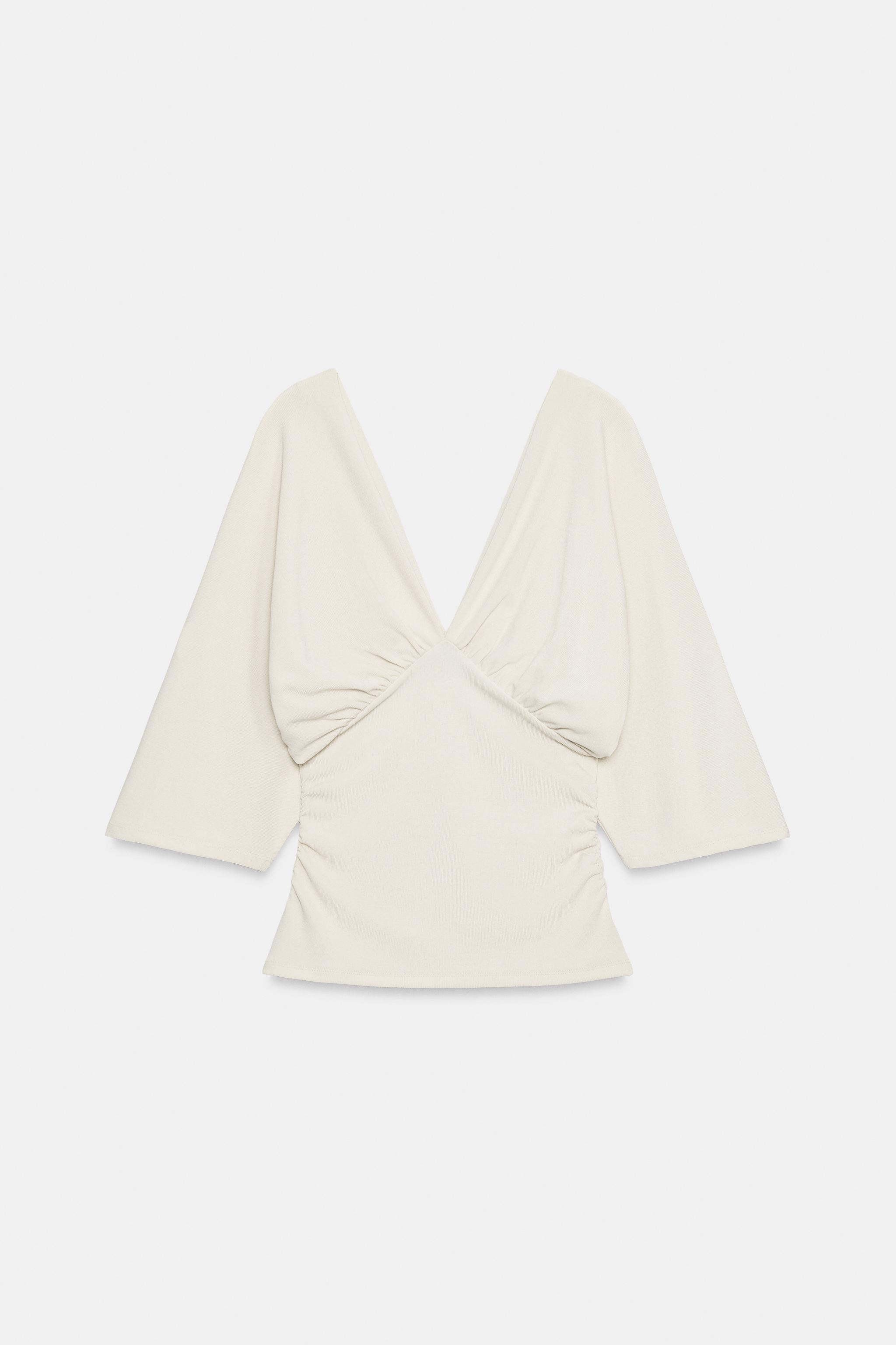 TEXTURED V-NECK TOP | Zara UK