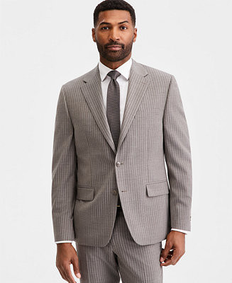 Michael Kors Men's Classic-Fit Grey Pinstripe Suit Separates Jacket - Macy's | Macy's
