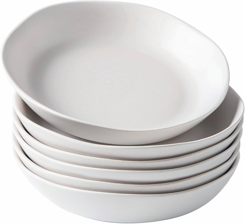 AmorArc 9.75'' Large Ceramic Pasta Bowls, 38oz Stoneware Wide Serving Bowls Set of 6 for Kitchen,... | Amazon (US)