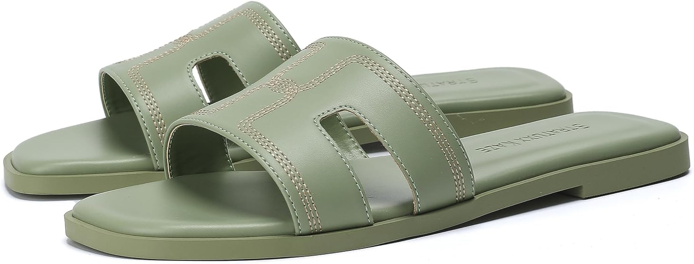 Stratuxx Kaze Open Toe Flat Dress Sandals Womens Slide Sandals Black, White, Tan Sandals for Wome... | Amazon (US)