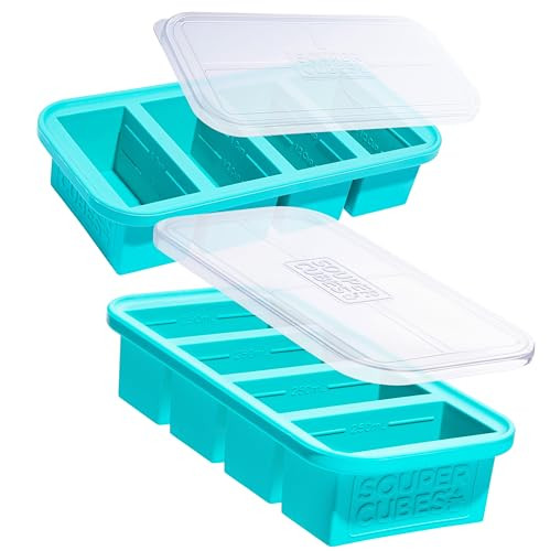 Souper Cubes 1 Cup Silicone Freezer Molds With Lids - Easy Meal Prep Container and Freezer Soup M... | Amazon (US)