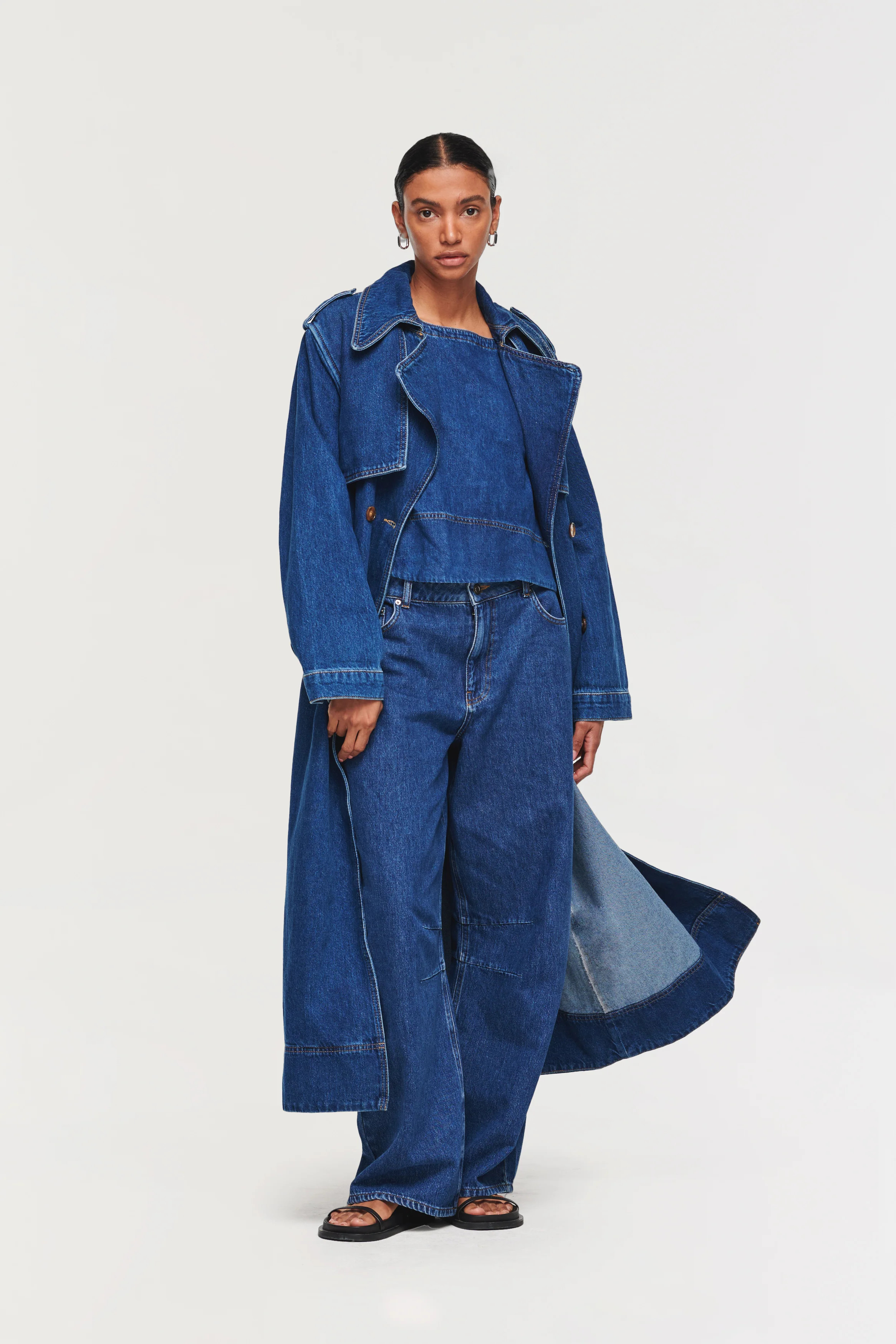 Jamison | Mid Wash Denim Trench Coat | ALIGNE | ALIGNE USA