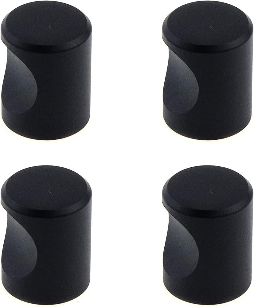 Coshar 4Pack Contemporary Cabinet Knobs Cylinder Shape Flat Black Brass Knobs with Finger Pull, 5... | Amazon (US)