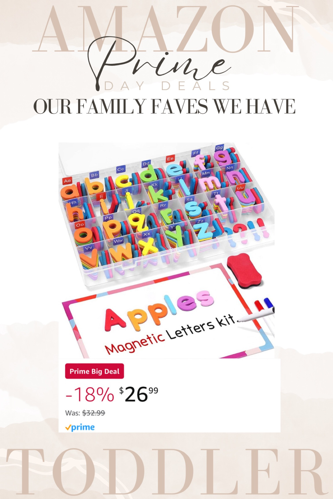 Amazon prime day deals fall 2023 toddler toys and room must haves + more that our family loves! 

Our son loves these kids magnetic letters! They’re so good for learning and a great spelling toy for kids to help learn to read! 

#LTKxPrime #LTKkids #LTKsalealert