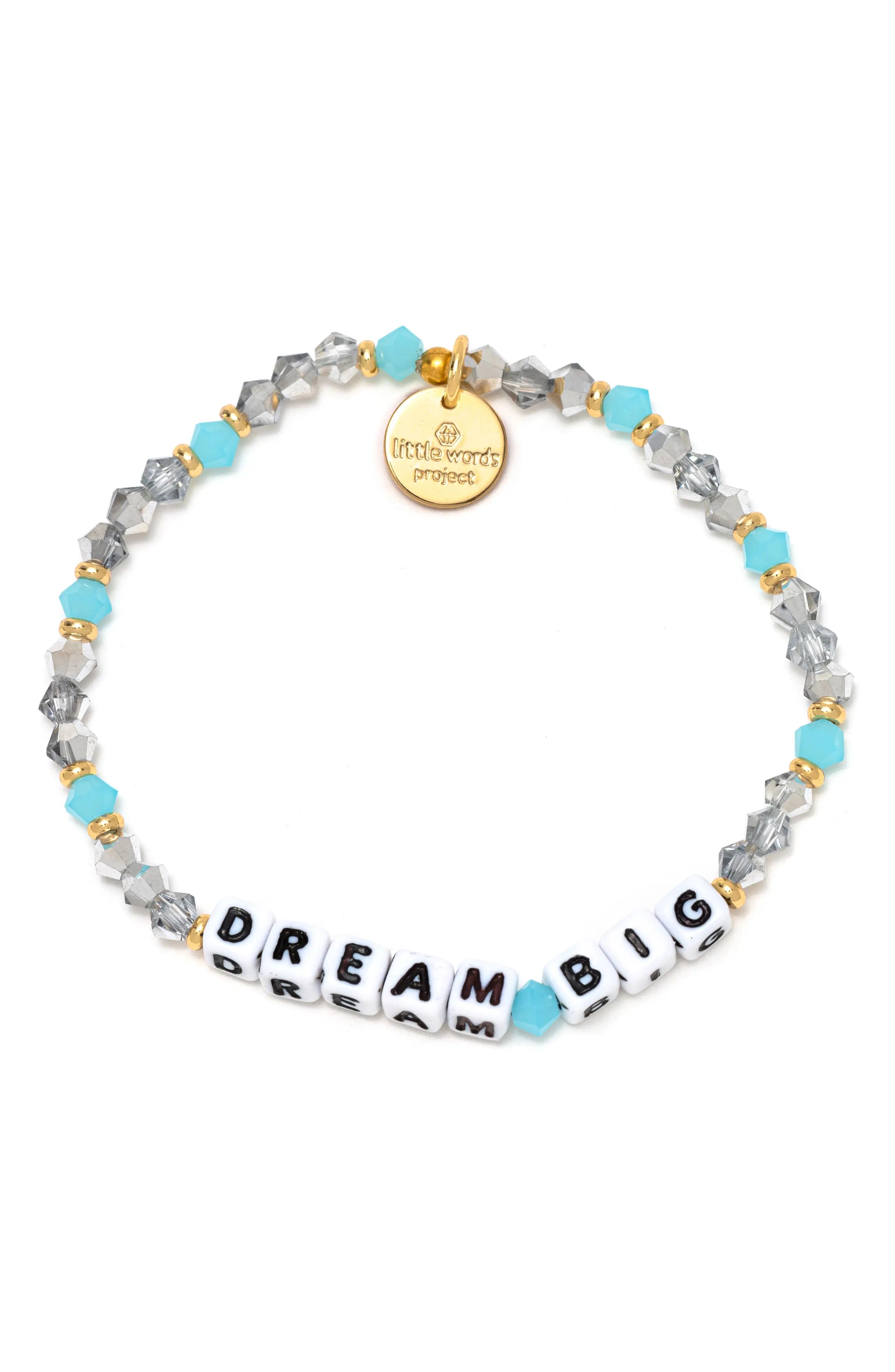 Little Words Project Dream Big Beaded Stretch Bracelet, Size Medium in Cornflower at Nordstrom | Nordstrom