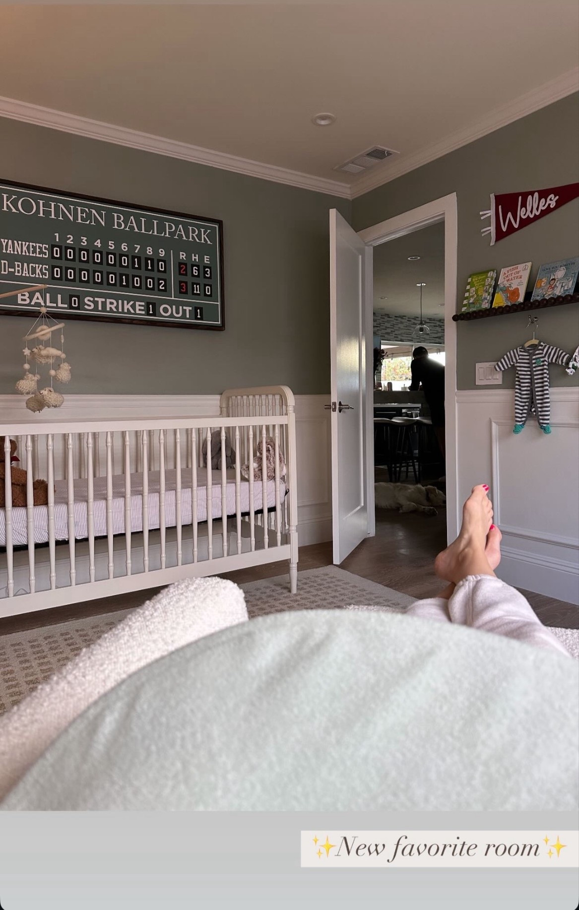 Little boy nursery! We had a baseball scoreboard made with the Dbacks World Series winning score- my husbands idea ⚾️ 

#checkeredrug#LTKFindsUnder100 

#LTKBaby #LTKHome