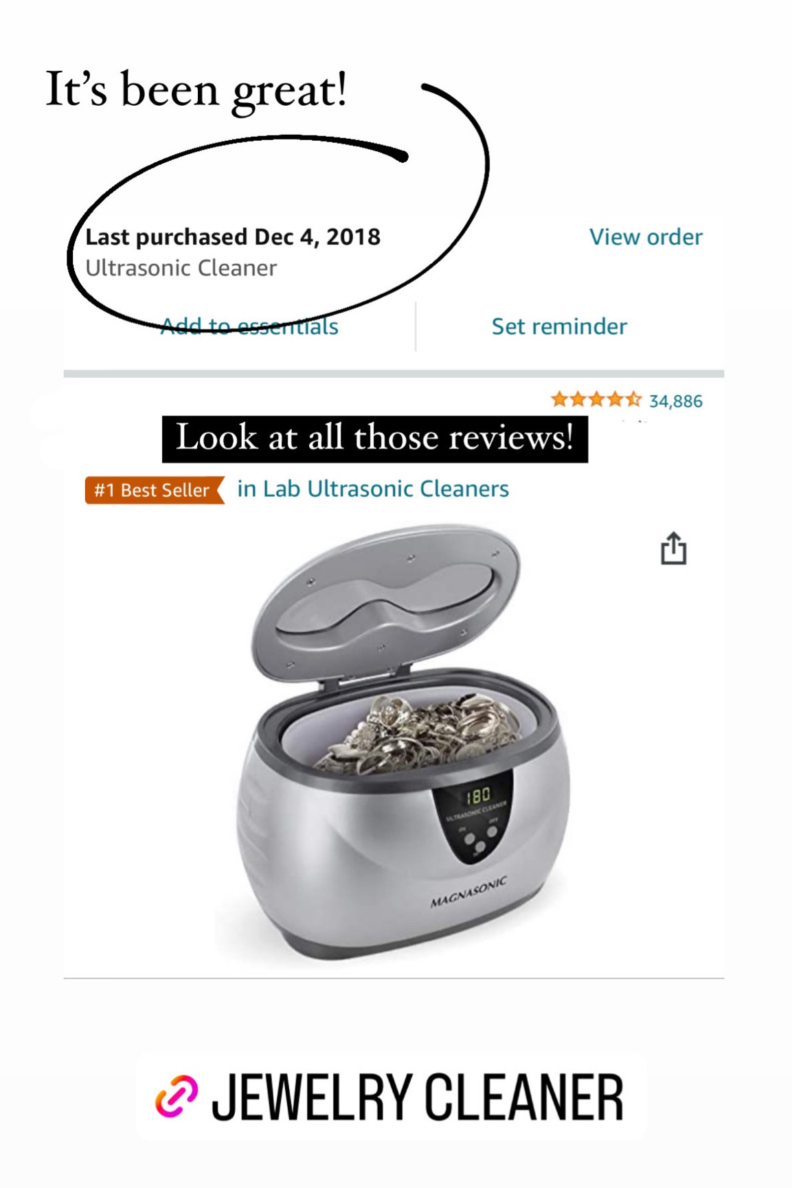 Jewelry cleaner on amazon 