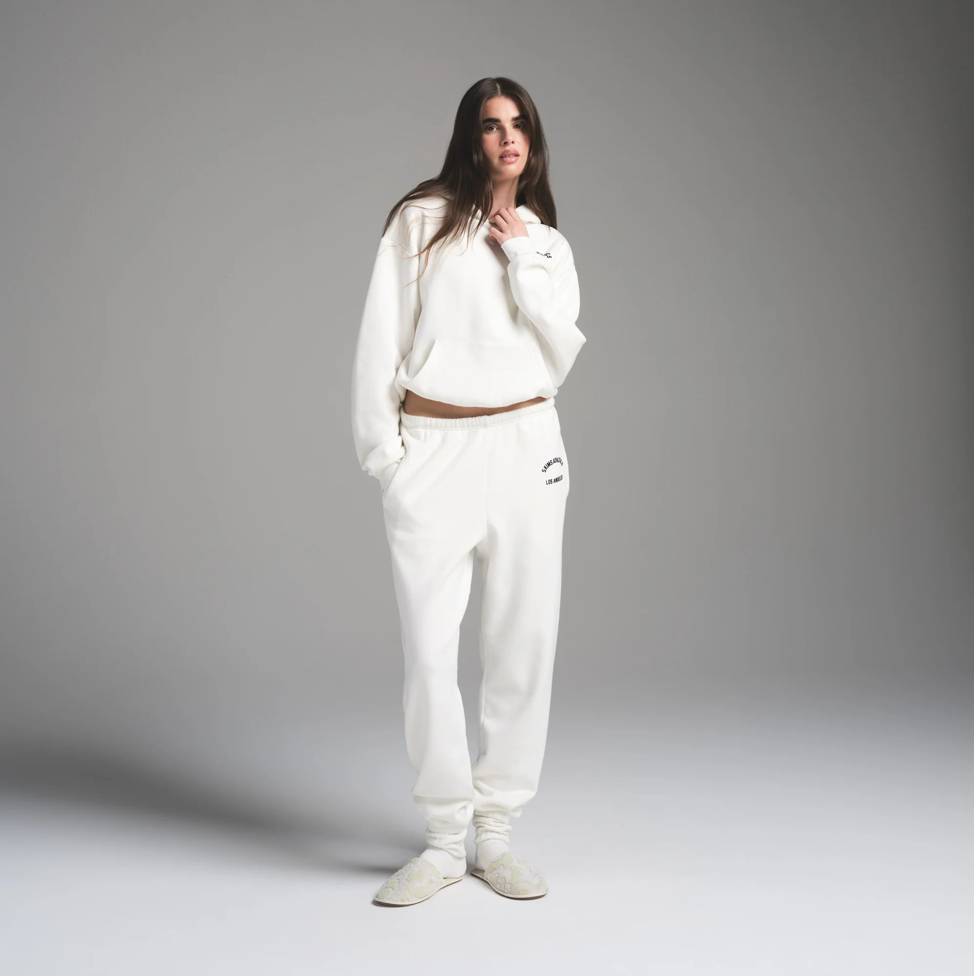 SKIMS Classic Jogger Pants | White | Medium | Cotton Fleece | SKIMS (US)