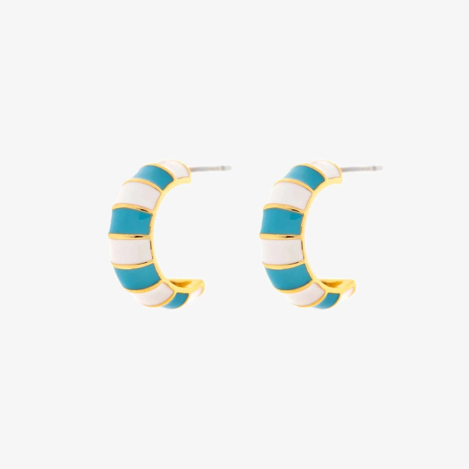 Striped Enamel Gold Hoop Earrings | Pura Vida Bracelets
