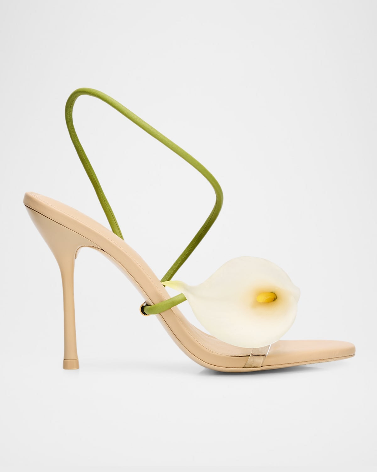 110mm Cassidy Floral Leather Sandals | Neiman Marcus