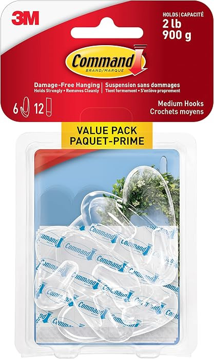 Command Clear Hooks Value Pack, Medium, 6 Hooks 12 Medium Strips | Amazon (CA)