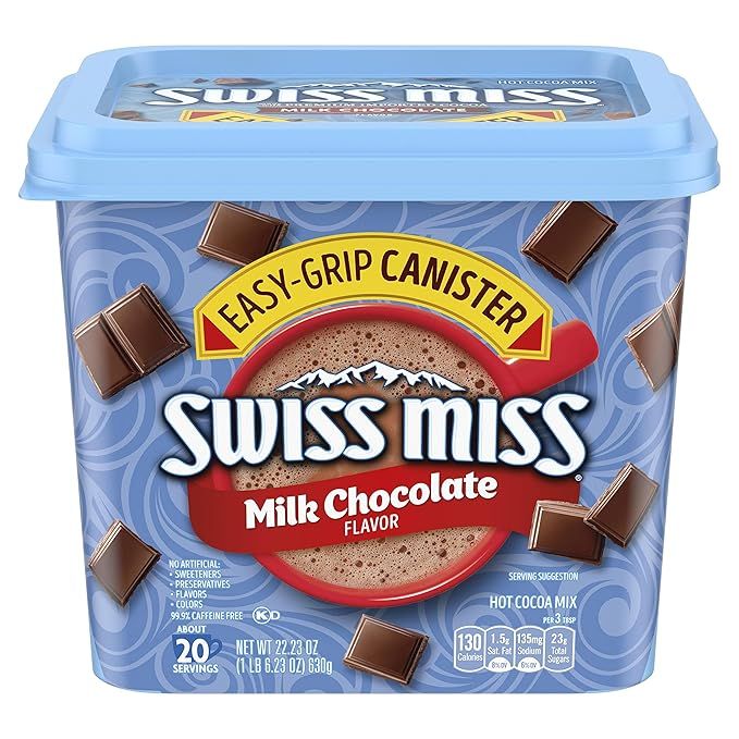 Swiss Miss Milk Chocolate Flavored Hot Cocoa Mix, 22.23 OZ Canister | Amazon (US)
