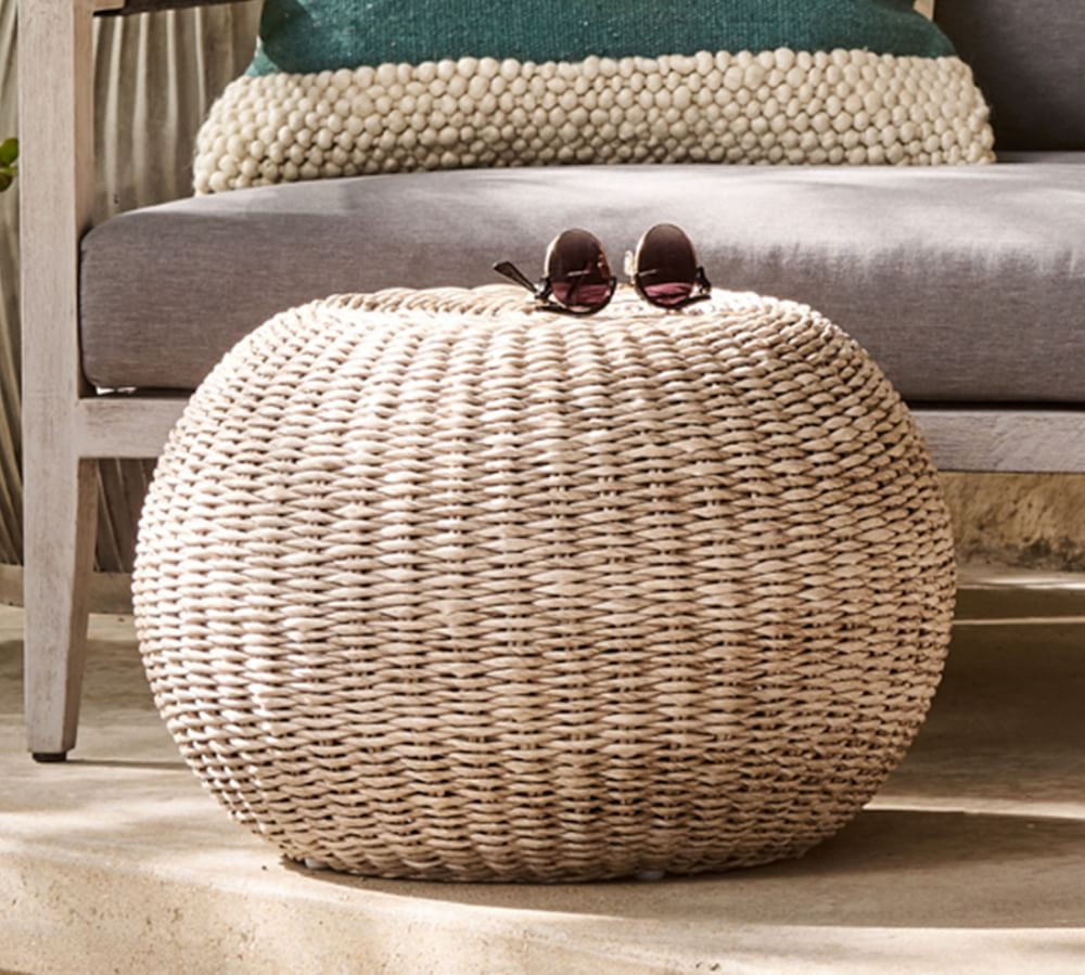 Annette Rattan Accent Stool | Pottery Barn (US)