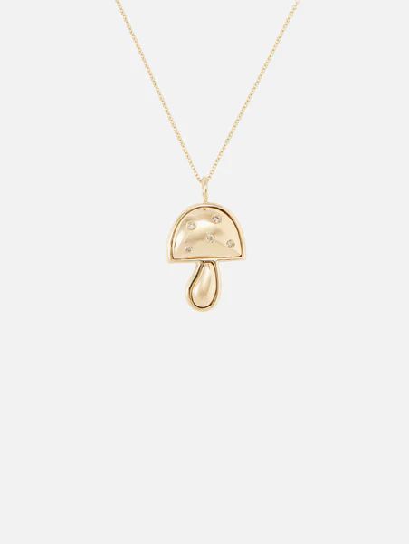 Mini Gold Mushroom Necklace | elysewalker
