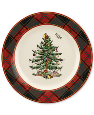 Christmas Tree Tartan Salad Plate, 8" | Macy's