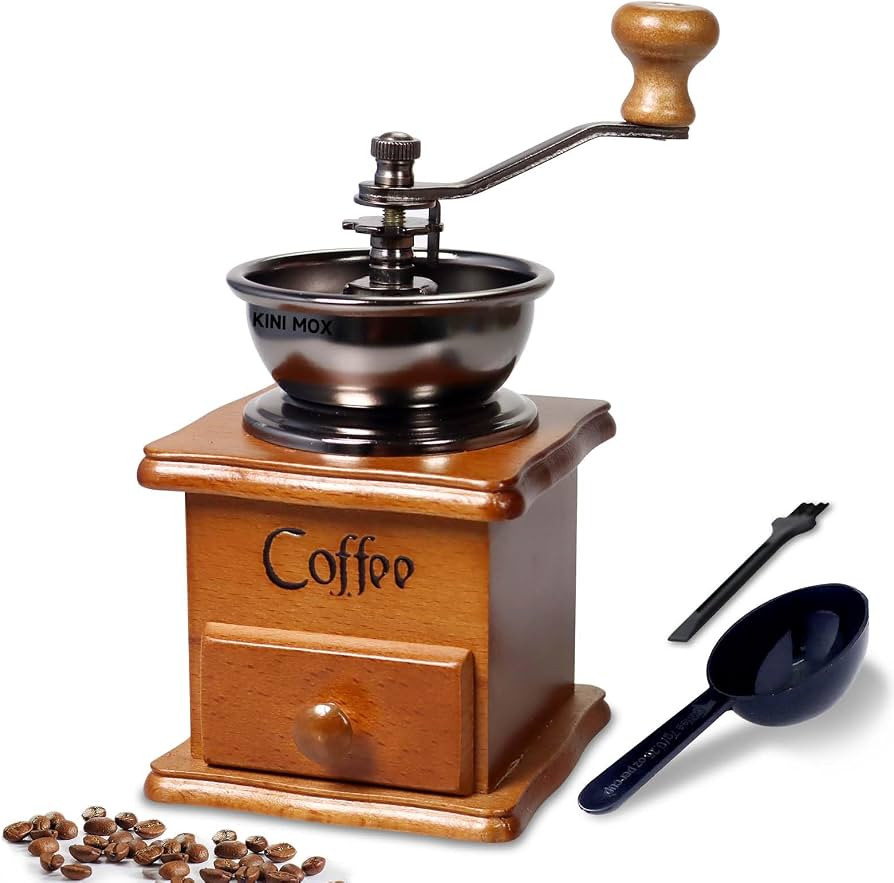 Manual Coffee Grinder Mini Vintage Wooden Coffee Bean Grinder for Decoration Display Antique Coff... | Amazon (US)