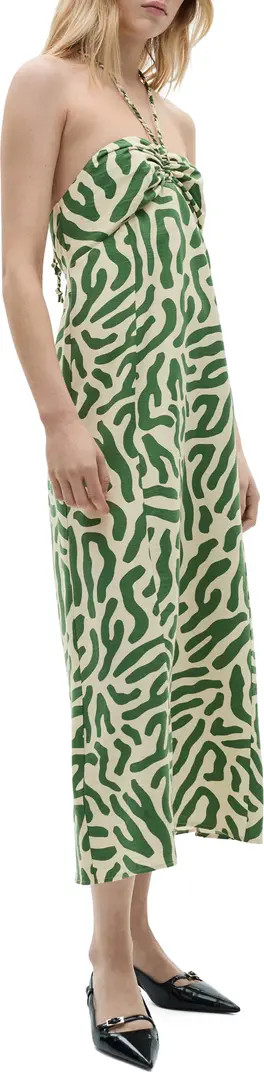 MANGO Frill Print Cotton Midi Dress | Nordstrom | Nordstrom