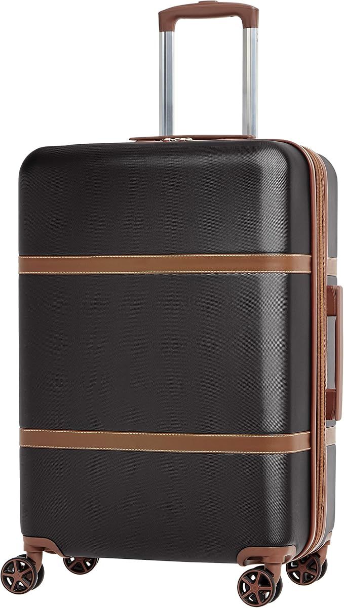 Amazon Basics Vienna Spinner Suitcase Luggage - Expandable with Wheels - 26.7 Inch, Black | Amazon (US)