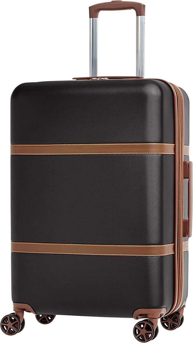 Amazon Basics Vienna Spinner Suitcase Luggage - Expandable with Wheels - 26.7 Inch, Black | Amazon (US)