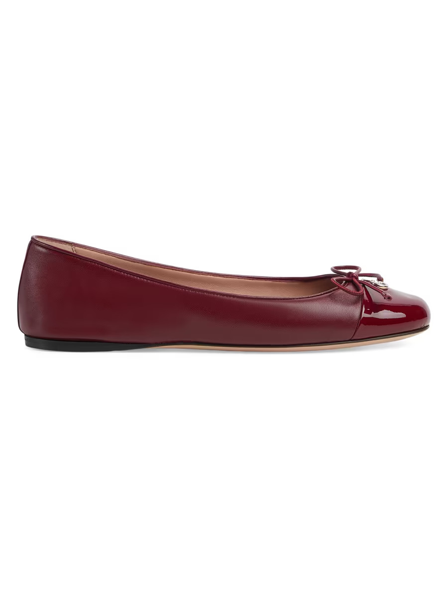 GG Leather Ballet Flats | Saks Fifth Avenue