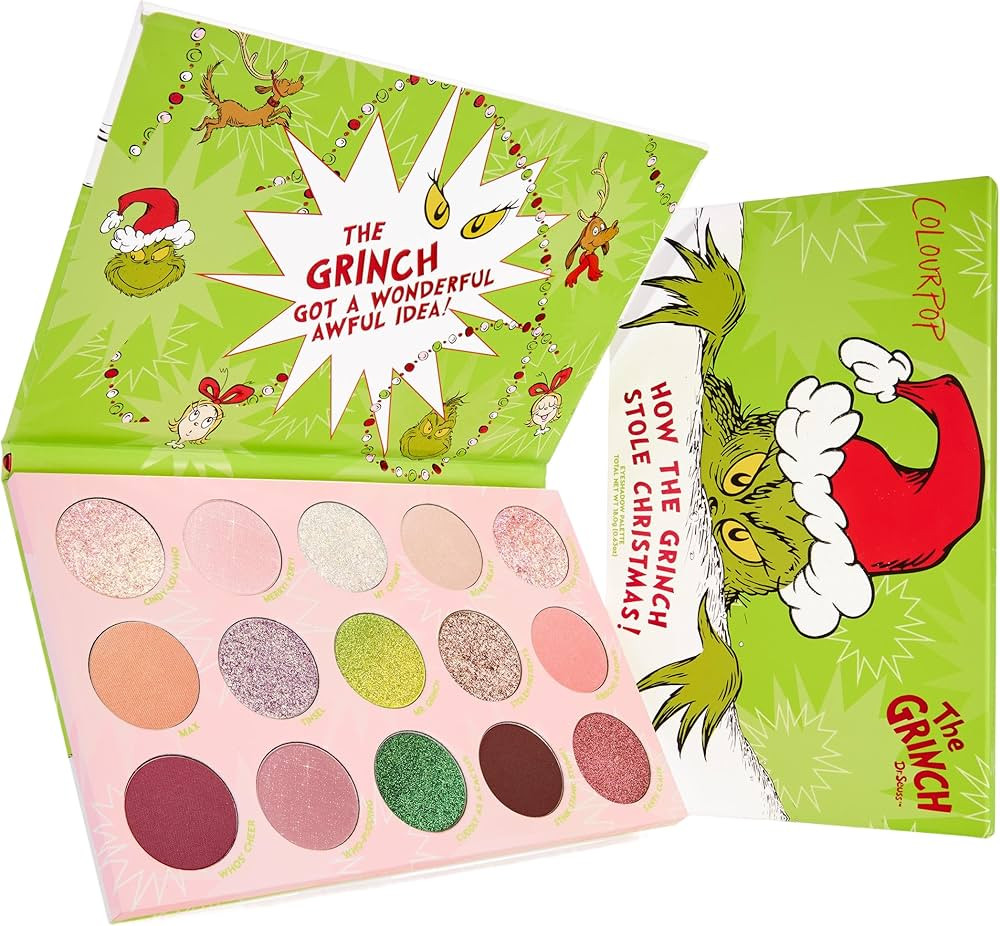 ColourPop x The Grinch How The Grinch Stole Christmas Eyeshadow Palette - Limited Edition 15 Pan ... | Amazon (US)