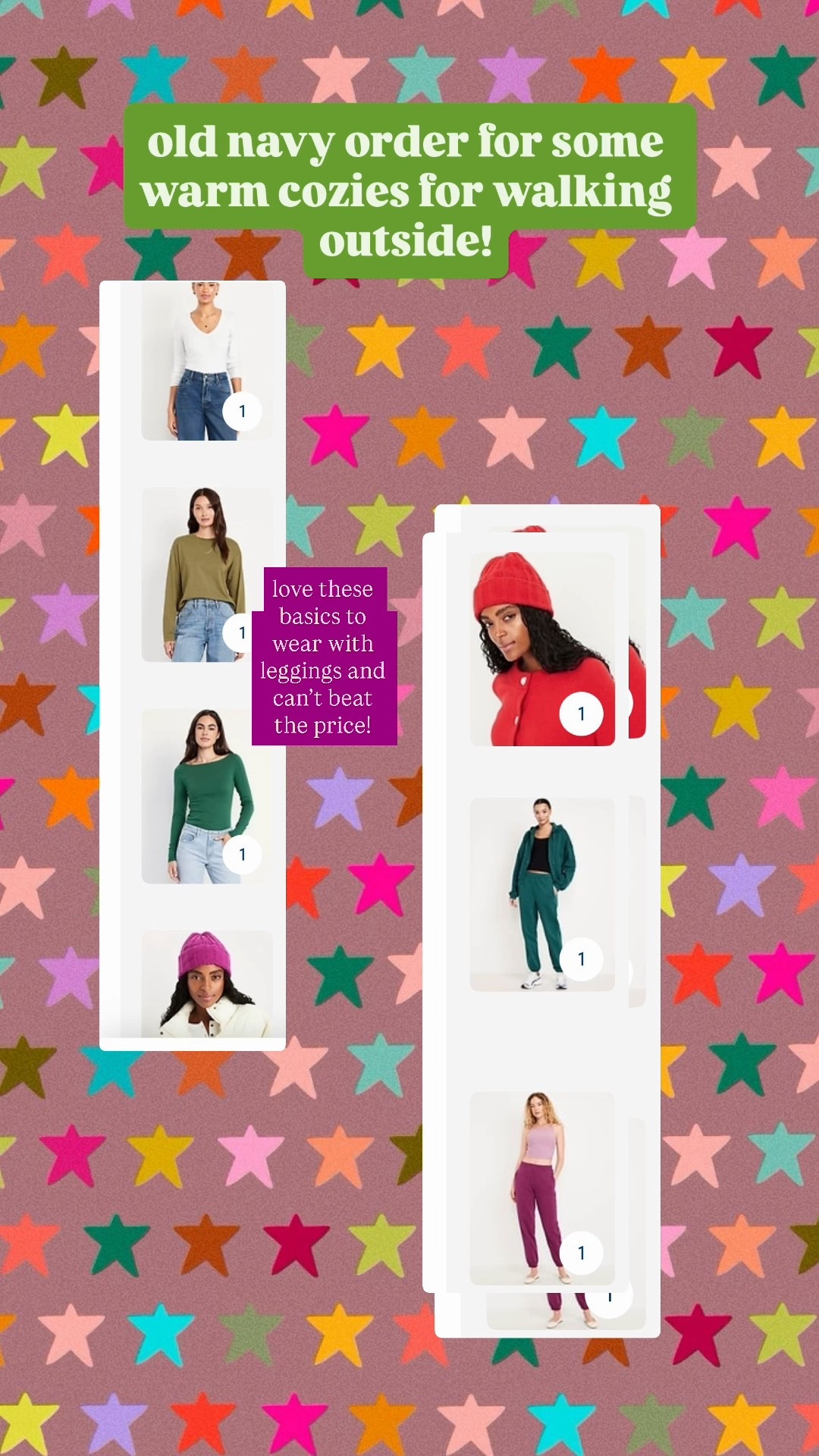 Old navy order for walking outside and all on sale! 

#LTKselfcare #LTKfitnessgoals #LTKmomlife