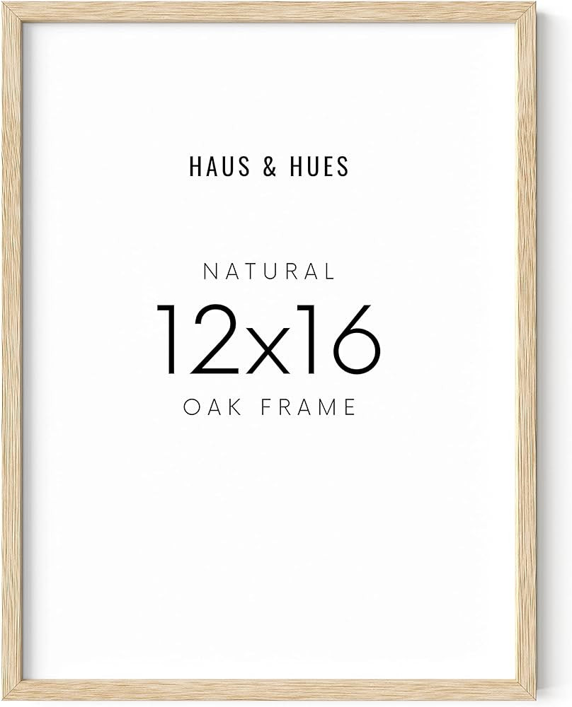 HAUS AND HUES 12"x16" Beige Oak Wood Frames -12x16 Poster Frames Frame for Wall Art, Frame for Po... | Amazon (US)