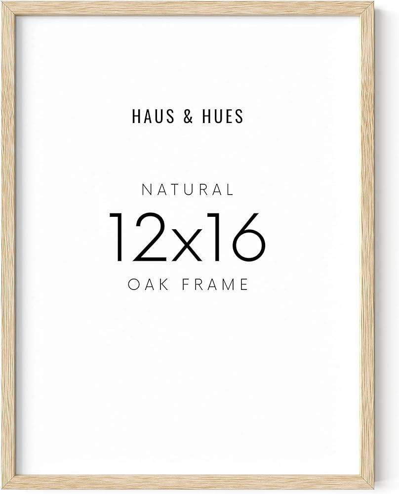 HAUS AND HUES 12"x16" Beige Oak Wood Frames Set of 1-12x16 Poster Frames Frame for Wall Art, Fram... | Amazon (US)