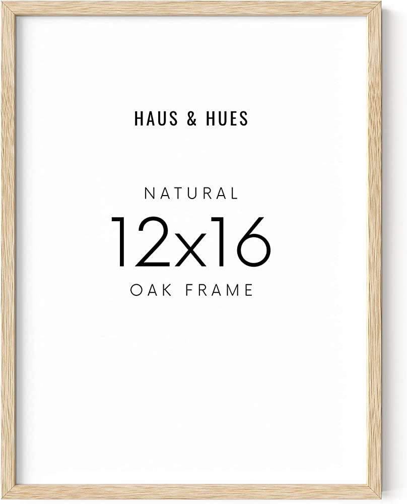 HAUS AND HUES 12"x16" Beige Oak Wood Frames Set of 1-12x16 Poster Frames Frame for Wall Art, Fram... | Amazon (US)