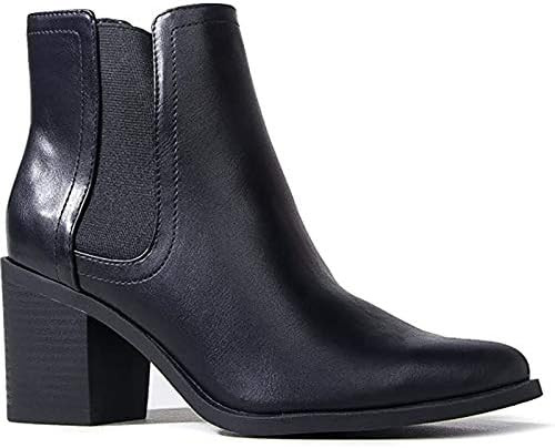 J. Adams Andi Booties for Women - Pointed Toe Mid Heel Slip On Chelsea Boots | Amazon (US)