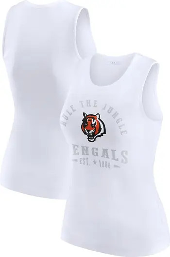 Women's WEAR by Erin Andrews  White Cincinnati Bengals Ribbed Graphic Tank Top | Nordstrom