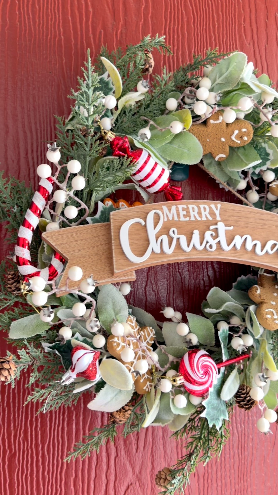 Obsessed with my gingerbread Christmas wreath. It’s a smaller size wreath perfect for our townhome door.  I added some candy ornaments to brighten it up. I glued them with hot glue and it holds up well even on super windy days. It goes so well with my gingerbread and candy them decorations. 

#christmasdecor #christmaswreath

#LTKHome #LTKSeasonal #LTKHoliday