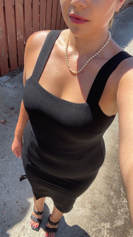 For my midsize and curvy gals, this may highlight the hips a bit too much. Runs small, as it’s tight and I’m wearing a size 12. Perfect wedding guest dress for a class dinner, reception, or ceremony 

#LTKwedding #LTKshoecrush #LTKunder100
