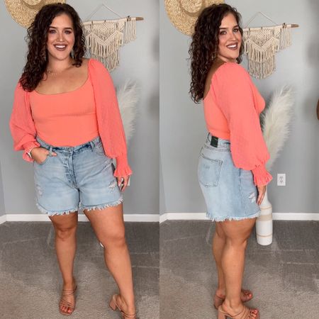 Midsize affordable jean shorts try on from Target under $25! 🎯
Bodysuit: L - original color sold out linking similar
Right shorts: 16, need a 14! 
#midsizeoutfits #ootd #springoutfits #summerstyle #bodysuit #shorts #jeanshorts #denimshorts #casualoutfits #affordablefashion 

#LTKSeasonal #LTKstyletip #LTKcurves