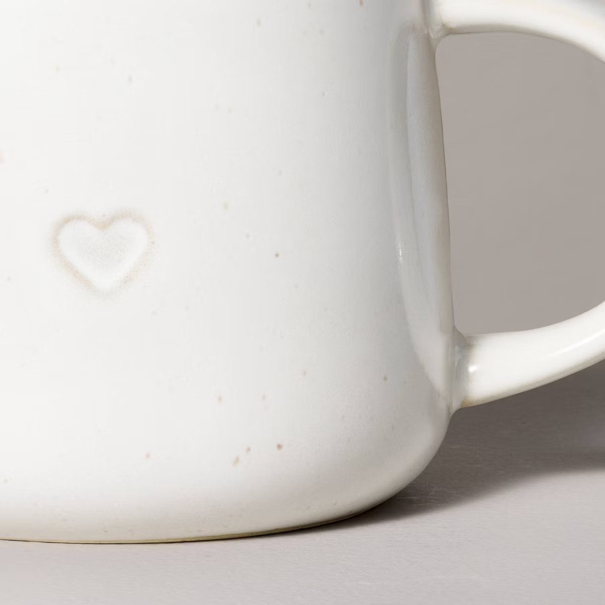 16oz Reactive Glaze Stoneware Valentine's Day Mug with Embossed Heart Sour Cream - Hearth & Hand... | Target