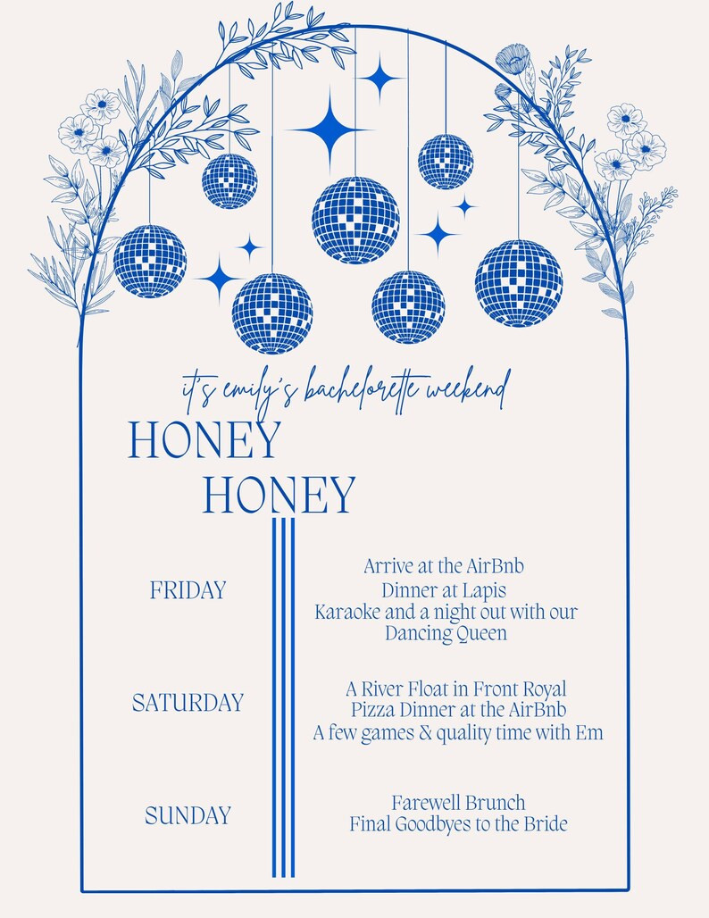 Mamma Mia Disco Theme Bachelorette Party Itinerary Digital Template Download - Etsy | Etsy (US)