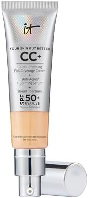 IT Cosmetics CC+ Cream - Natural Full Coverage Foundation With SPF 50+, Color Corrector & Anti-Ag... | Amazon (US)