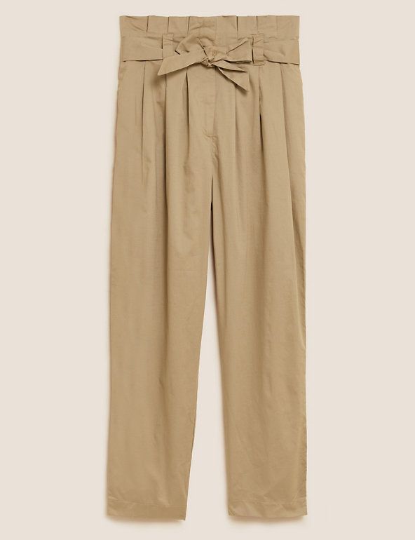 Cotton Rich Balloon Tapered Trousers | M&S Collection | M&S | Marks & Spencer (UK)