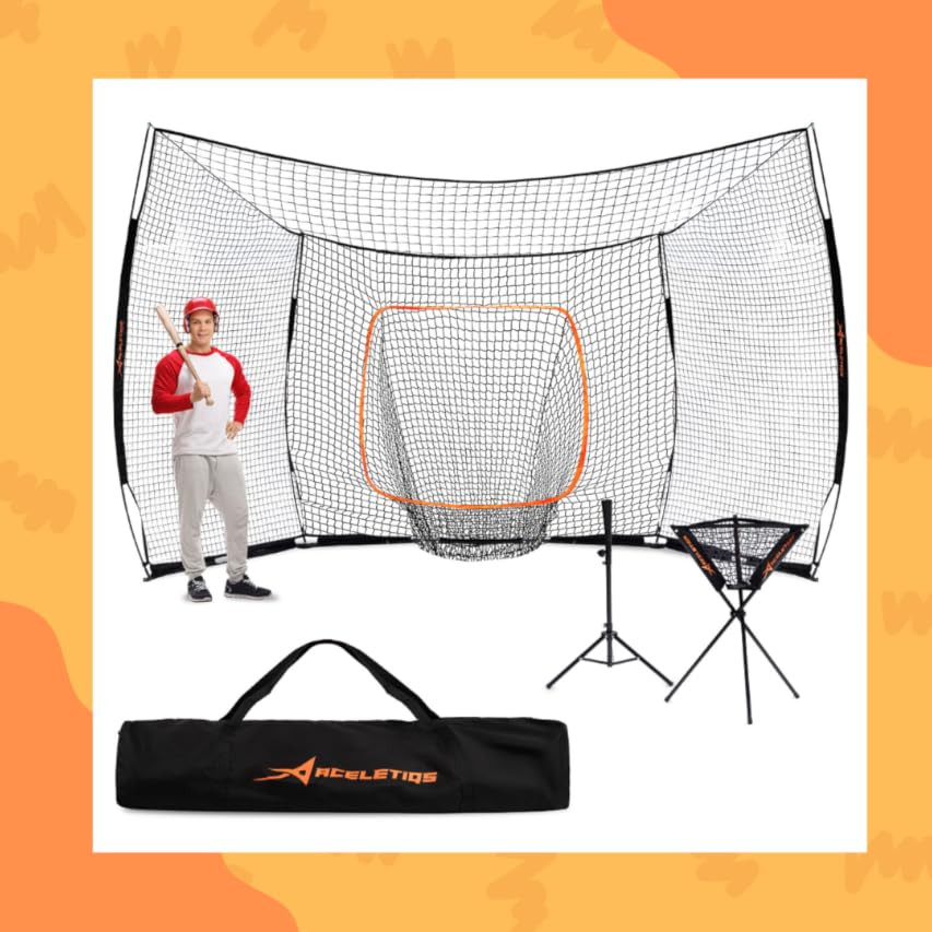 PowerNet Portable Baseball Backstop | Large 16 Foot Wide by 9 Foot High Fully Collapsible Easy to Tr | Amazon (US)