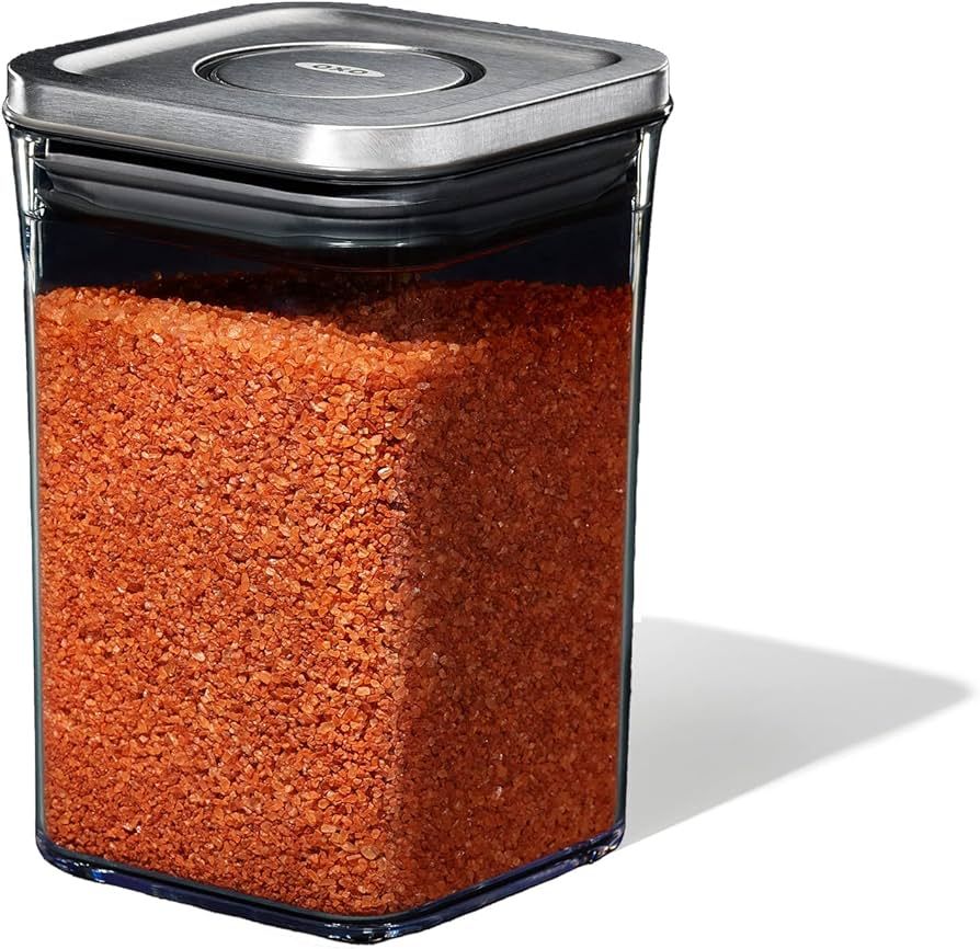 OXO Steel POP Container Small Square Short (1.1 Qt/1 L) - Airtight Food Storage - Ideal for Brown... | Amazon (US)