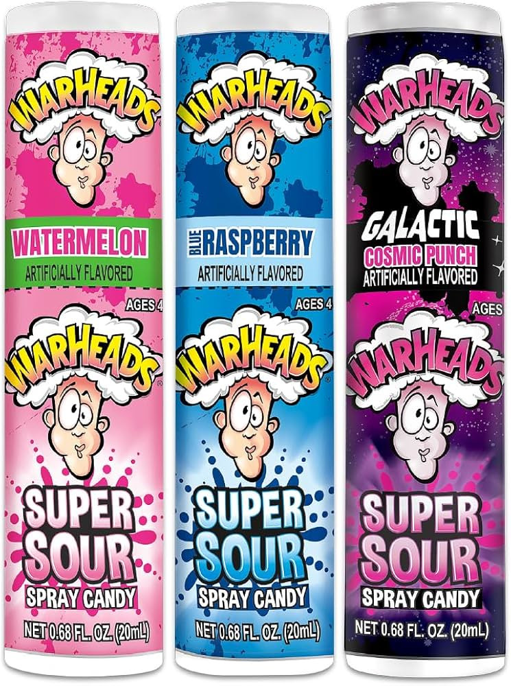 WARHEADS - Super Sour Candy Spray - Blue Raspberry, Green Apple and Watermelon Flavors - 0.68 oz.... | Amazon (US)